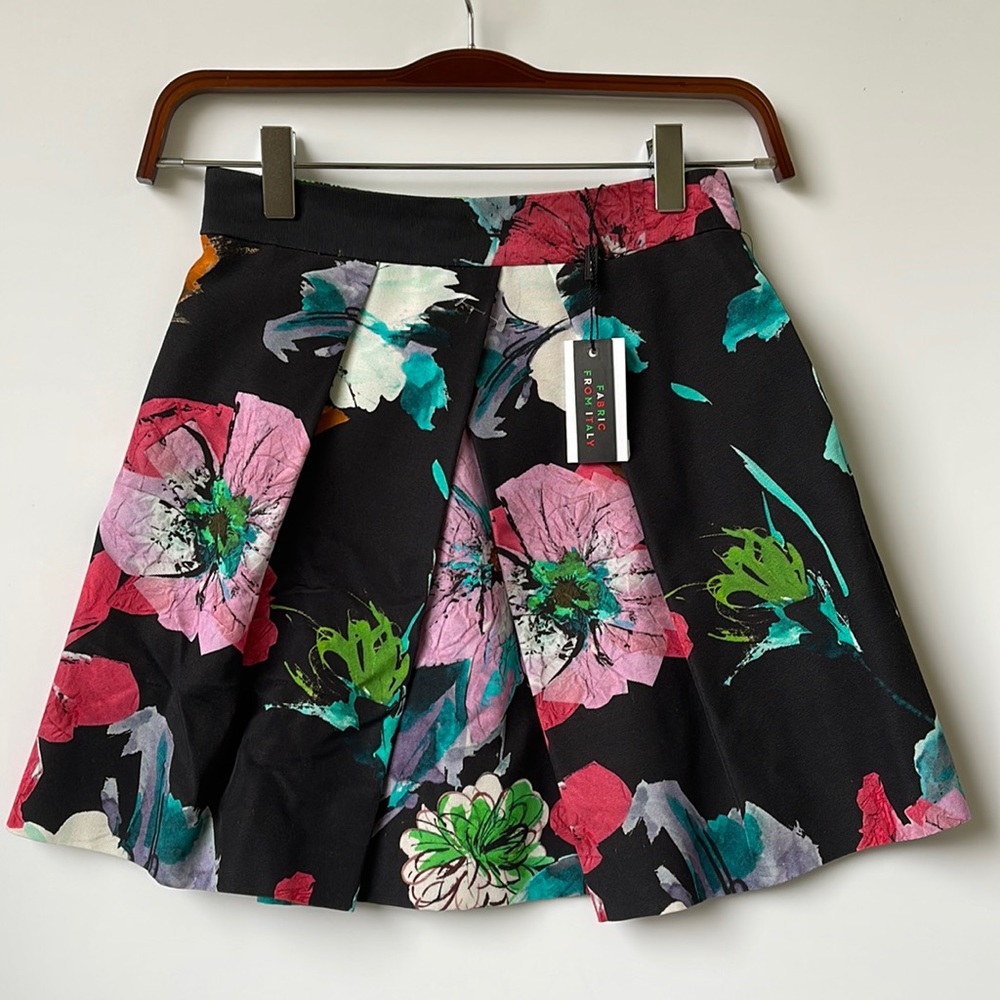 MILLY MINIS FLORAL PRINT COTTON BLEND OTTOMAN SKIRT size 8